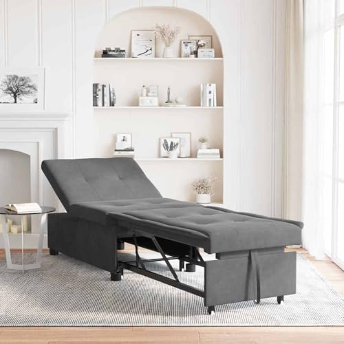 Frdhee Sofá de suelo, sofás, sofás, salón, sofá cama gris oscuro 67 x 194 x 82 cm, sofá moderno para salón, dormitorio, habitación juvenil, resistente