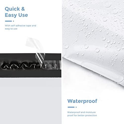 Image of Metronic Small Poly Mailers 9x12 200pc Self Seal Shipping Bags for Clothing | Strong Adhesive Shipping Envelopes Poly Bags for Small Business Waterproof Tear-Proof Plastic Mailing Bags White
