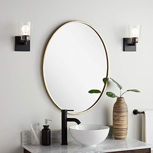 Signature Hardware 459132 Amyr 31" x 24" Framed Bathroom Mirror - Gold Leaf