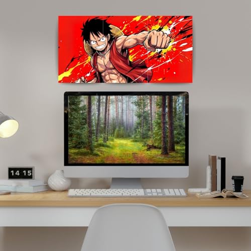 Image of One Piece Anime Manga Poster, One Piece Character Design Wall Poster 3 Panal - A4 Size, 300 GSM, Wall Decor Posters Wall Art For Bedroom, Living room, Office, Dining Room,No Frame (Luffy-4)