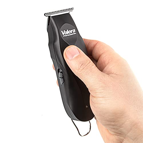 Valera, Absolut Zero 658.01, Tagliacapelli Uomo Professionale, Preciso e Leggero, Lame 42 mm per un Taglio Minimo di 0,1 mm, Funzionamento Cordless o Tramite Alimentatore, Batteria Inclusa, Nero