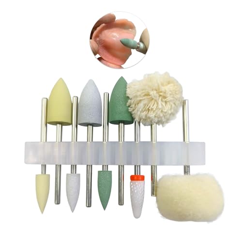 Image of Polishing Head Set for Rotary Tools - For Buffing, Smoothing, Grinding and Creating a Shiny Finish, Helps Remove Surface Stains and Refine Edges for a Comfortable Fit