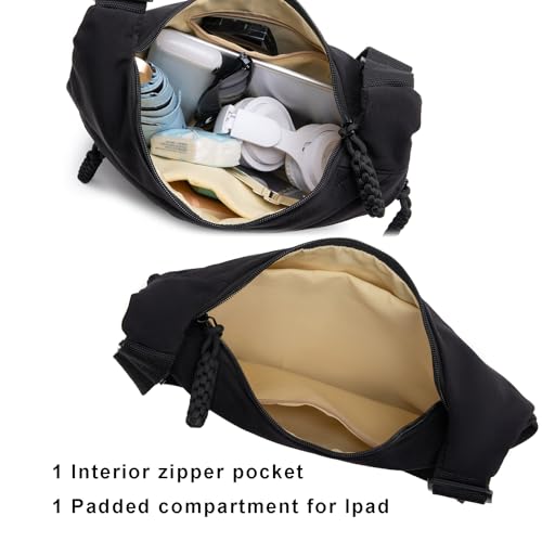 Image of Crescent Crossbody Bags for Women Nylon Travel Luna Hobo Bag Dumpling Purse