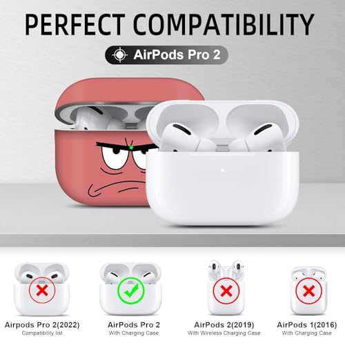 Image of for Airpods Pro 2nd Generation Case,Don't Touch Me Cool Cover with Lanyard Big Eyes Cute Cartoon for Airpods Pro 2nd Generation Case,Soft Shockproof Cover for Women Men-Watermelon Red
