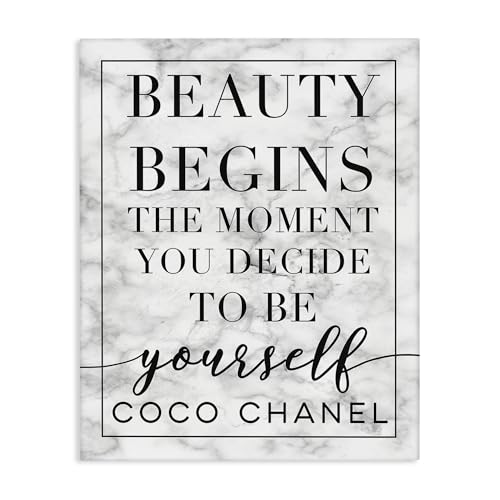 Stupell Industries Beauty Begins Inspiring Quote, Designed by Daphne Polselli, 24 x 30, Canvas Wall Art