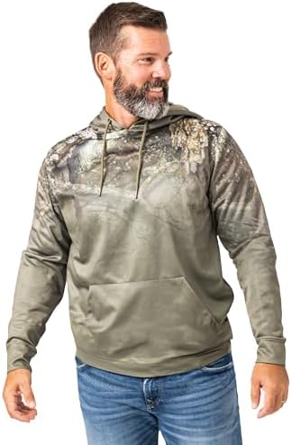 Sweat Capuche Homme RealTree - Taille L, Vert Camouflage, Poche Avant, Chasse