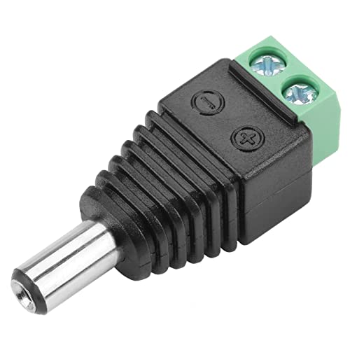 10Pcs 5.5 * 2.1mm DC Power Male Plug, Jack Terminal Adapter Connector 220v with Suitable Easy Install for CCTV Camera Connected