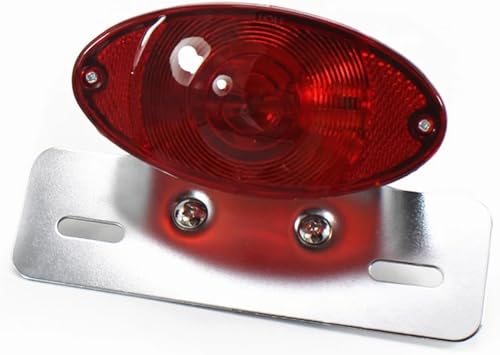 Luz trasera para moto de 12V cromada de alta gama con soporte