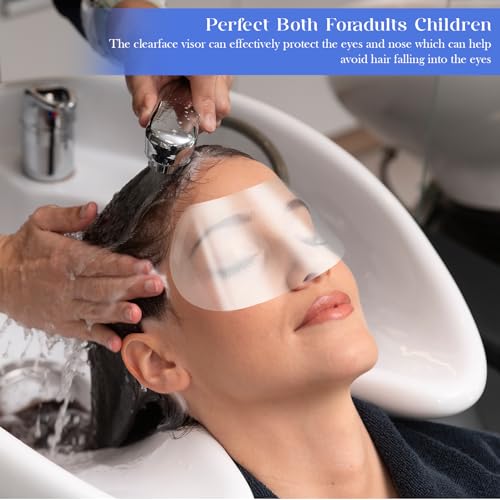 Jeffdad 50 PCS Shower Face Eye Shields, Adults Clear Face Shield Visors Upgrade Eyebrow Shower Shields Protector for Hair Salon Supplies and Eyelash Extensions Eyes Eyelid Surgery Aftercare - Thumbnail 4
