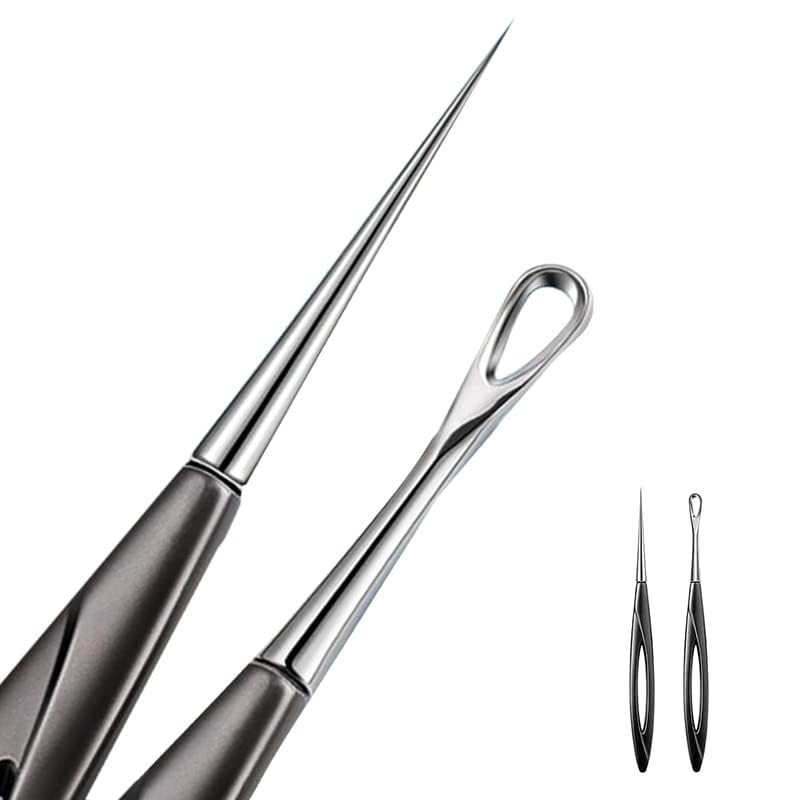 2Pcs Pimple Popper Tool, Blackhead and Blemish Remover Extraction Tools, Pore Prep Tool, Stainless Steel Blackhead Extractions Tool, Professional Pore Extractor Tools for Acne, Whitehead Popping