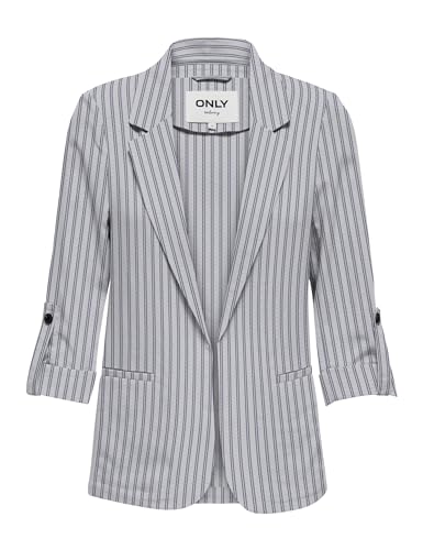 Only Onlcaro Blazer 3/4 Unlined TLR Chaqueta, Blanco Brillante/Rayas: Naval Academy, 38 para Mujer