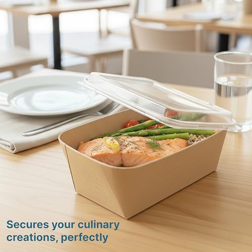 Image of Disposable Containers For Food with Lids | Rectangular Meal Prep Containers & Take Out Box | Microwave & Fridge Safe Food Storage Containers, Food Packing Box For Kitchen - 750ml, 200 Pack