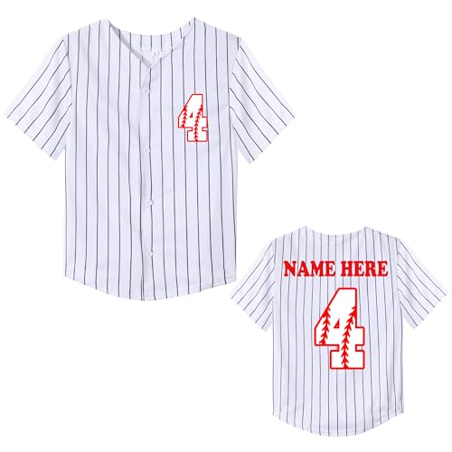 Custom Toddler Boy 2nd 3rd 4 Year-Old Baseball Jersey Personalized Printed Kids Name Birthday Shirt Outfit T-Shirts