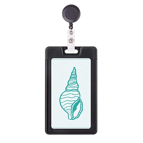 Étui rétractable pour badge escargot bleu marine avec cordon extensible