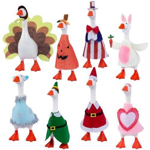 8 Set Desk Goose Outfits Holiday Set 7 Inch Goose Outfits Felt Clothes