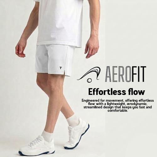 Image of Tanso Polyester Lightweight Gym Shorts for Men (Badminton Shorts for Men, Workout Sports Short for man, Stretch Activewear Short for Running, Gym, Yoga for Boys) (Frost White)