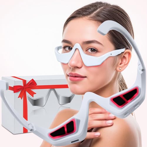 Under-Eye Red Light Therapy Glasses for Women,10 Min Daily Use for Digital Eye Strain Eye Bag Dark Circles Puffiness,39g Ultra Lightweight, Rechargeab