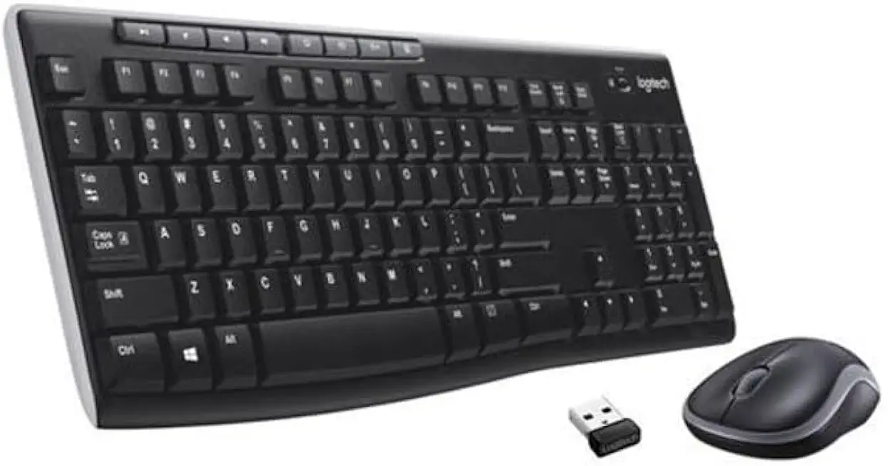 Logitech MK270 Kabelloses Set mit Tastatur und Maus für Windows, Französisches AZERTY-Layout - Schwarz