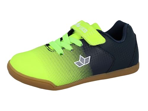 Lico Sambo VS Unisex Kinder Hallenturnschuh, Marine/ Lemon, 34 EU