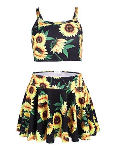 Image of Arshiner Girls 3 Piece Swimsuit for Teen Girl Tankini Swimsuits Bathing Suit Beach Bikini Swimwear with Skirt