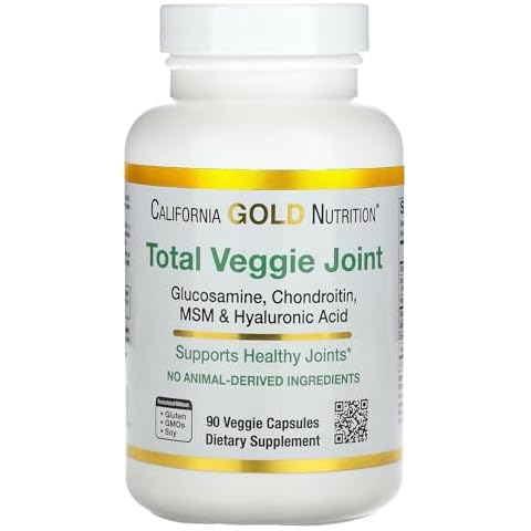 Vegetarian Glucosamine, Chondroitin, Hyaluronic Acid, MSM, Total Veggie Joint & Bone Support Formula, Non GMO, No Soy, Gluten Free, 90 Veggie Capsules Cover