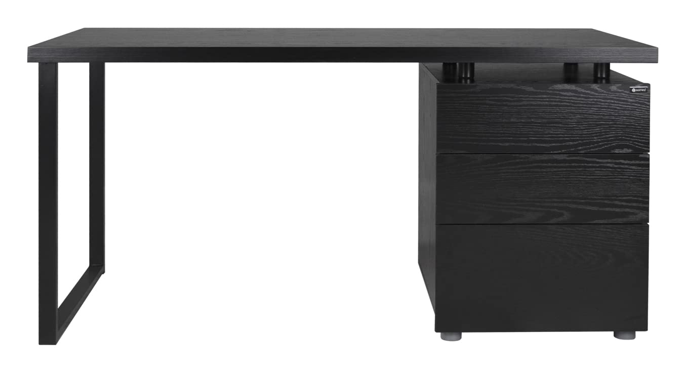 SAMIRA Scrivania per ufficio con cassettiera scrivania per cameretta colore nero mod. Althea