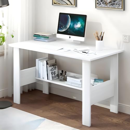 Image of MATTERHORN Engineered Wood Office Table, Work from Home Table with Shelf for Storage (DIY, 900 x 500 x 800 cm, MOOT0126-10001)