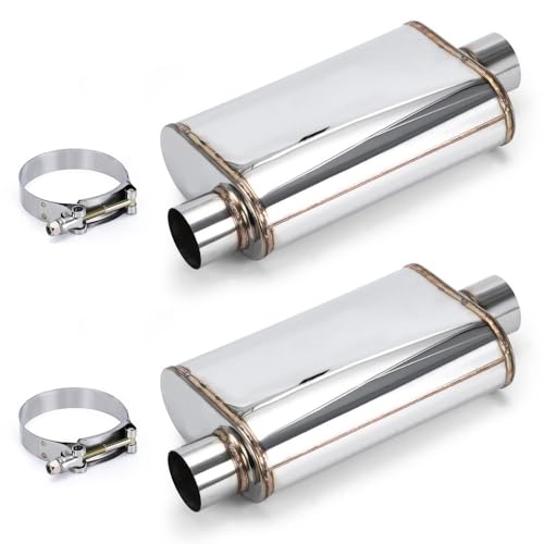 Tubo de escape con silenciadores universales de 63,5 y 76mm en acero inoxidable