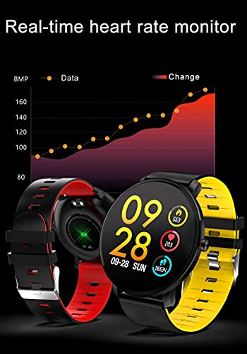 LLM Ultradunne smartwatch voor heren, IP68, waterdicht sporthorloge, herenhorloge, hartslagmeter, fitnessarmband voor Android iOS (A) - Afbeelding 4