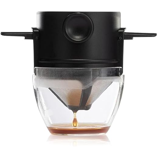 Filter Coffee Maker with Bottom Cup Double Mesh Pour Over Co