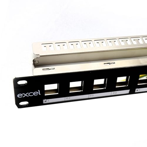 Image of Excel Unloaded 24 Port Keystone Patch Panel Frame 1U 19 inch w/Cable Management Bar