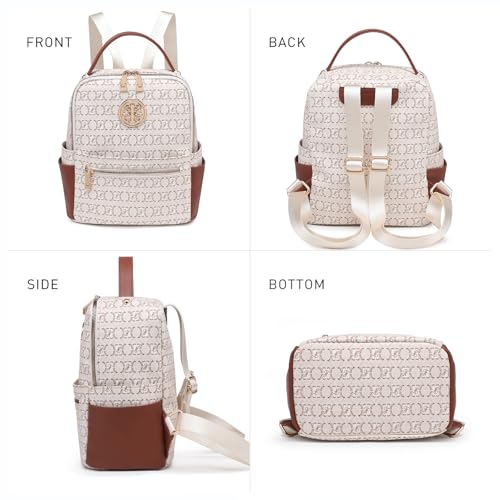 Image of JULIE FERRARO Small Backpack Purse for Ladies Women Fashion Multi Pockets Daypacks with Front Zip Pocket