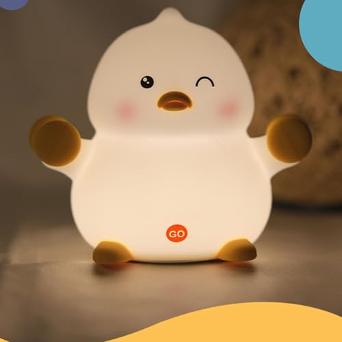 Lámpara de noche con luz LED en forma de pato de silicona miniatura 7