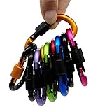 Paliston 10pcs Locking Carabiner Aluminum D-ring Hiking Clips for Hiking Camping Fishing and Outdoor Use