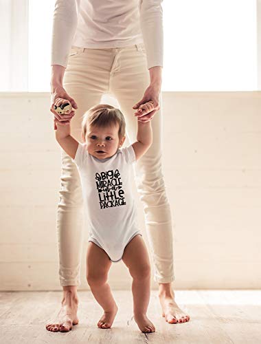 CBTwear Big Miracle In A Little Package - Baby Clothes - Funny Newborn Bodysuit Outfits for Boys and Girls3