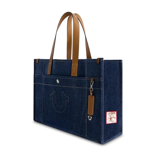 True Religion TNFB0113E-404 Large Tote Bag, Women'S Travel Carryall Handbag With Stitched Horsehoe Logo thumb #2