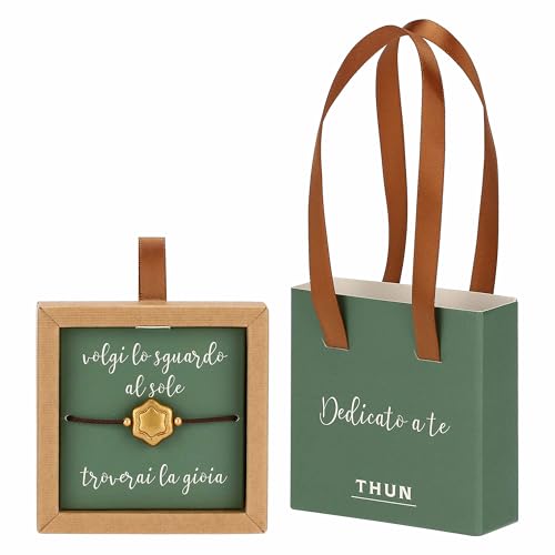 THUN - Bracciale con stella, ottone e ceramica, diametro 11,5 cm, collezione Dedicato a Te