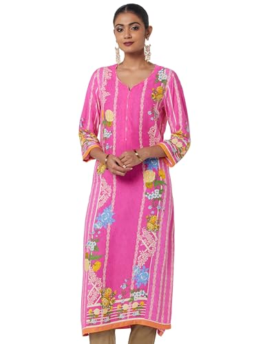 Image of BIBA Women Rayon Straight Printed Kurta