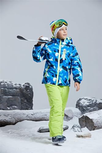 Image of WOWULOVELY Big Boy's 2-Piece Colorblock Snow Pants and Jacket Snowsuit Ski Suit