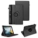 Produktbild NAUC Tablet Tasche für Medion Lifetab P10752 P10710 P10610 P10603 P10606 P10602 P9702 Hülle Schutzhülle Universal Kunstleder Standfunktion 360 Drehbar, Farben:Schwarz
