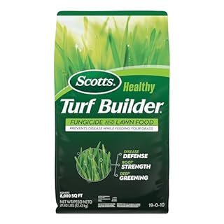 Scotts® Healthy Turf Builder® Fungicide and Lawn Food, 2-in-1 Fungicide and Fertilizer, Prevents Disease While Feeding Grass, Controls 27 Diseases - Powdery Mildew, Red Thread, Brown Patch, 27.4 lbs.