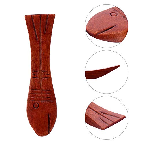 Hemoton Suporte de madeira para colher com descanso de pauzinho, suporte de garfo, design de peixe j