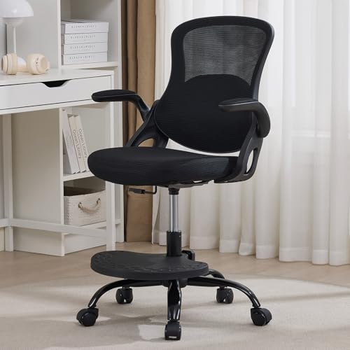 Image of Kids Desk Chair,Ergonomic Study Chair with Adjustable Height,Swivel Mesh Desk Chair with Wheels,Home Office Chair for Children in Home Bedroom Black