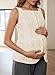 BLENCOT Women's Vest Top Sleeveless Slim Fitted Button Down Knit Vests Stretchy Textured Jacquard Tops for Going Out Fashion 2026 Beige Medium