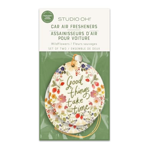 Image of Studio Oh! Good Things Set of 2 Hanging Car Air Freshener, Long-Lasting Fragrance, Odor Eliminator, Scented Car Accessory for Auto Interior, Decorative Air Freshener, 4 x 7.5 in