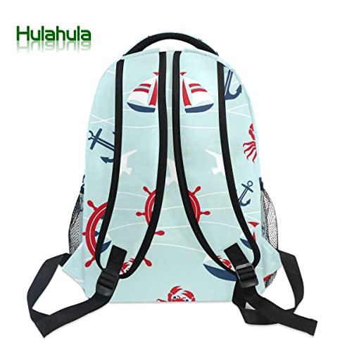 Sac à dos école ancre bleu mer protège ordinateur ado voyage