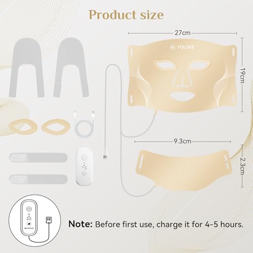 Image of Red Light Therapy for Face, LED Light Therapy Mask Skin Care Mask & Neck, LED Red & NIR Light Therapy Wavelength for Home Use, Working Travel Yoga Sleep yellow