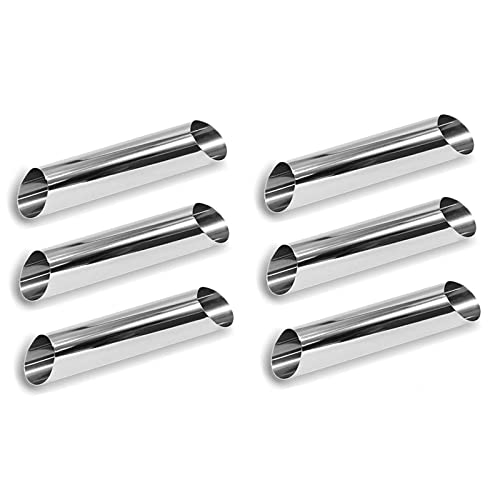 6 Stück Cannoli Formen Edelstahl Creme Horn Mold Cannoli Schraube Croissant Schimmel DIY Gebäck Cannoli Tube zum Backen Desserts Brot Gebäck Pfannkuchen Cover