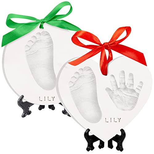 Image of Baby Handprint Footprint Ornament Keepsake Kit - Newborn Imprint Ornament Kit for Baby Girl, Boy - Personalized New Baby Gifts for New Parents - Hand Print Christmas Ornament Kit (Multi-Colored)