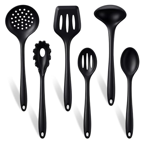 TeamFar Silicone Cooking Utensils Set of 6, Heat Resistant Kitchen Utensils, Spatula Ladle Spoon...